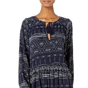 Misa Los Angeles | Navy Printed Viscose‎ Blouse Size S